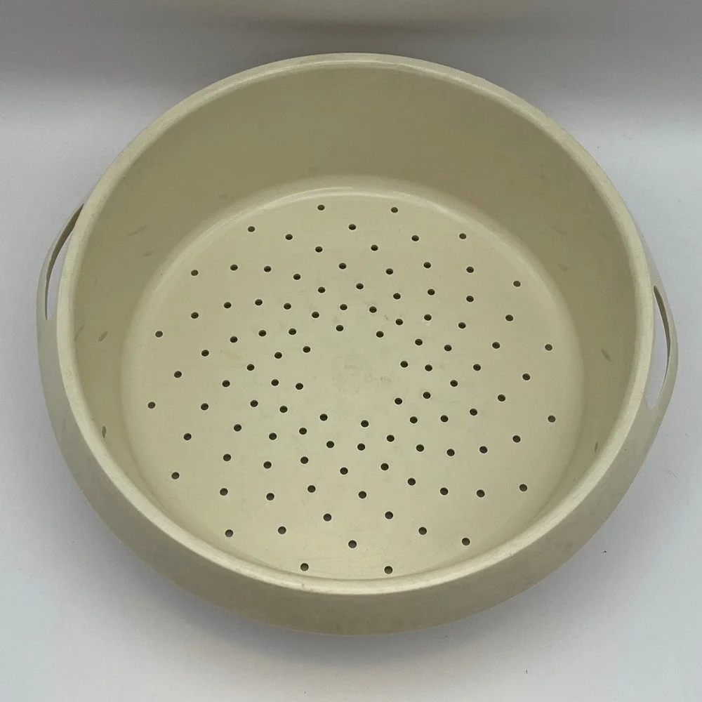 Tupperware Colander Strainer‎ Steamer Basket Beige Plastic Kitchen Gadget